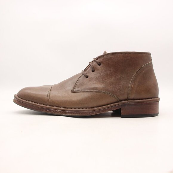 John Varvatos Brown Leather Men\'s Size UK 10.5 Chukka  Ankle Hand Made Portugal main image 4
